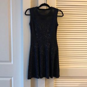 BCBG Navy and Mesh Dress